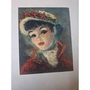 Vintage 1950's ~ Huldah ~ "Cherry" ~ Framed Print ~ 4" x 5"